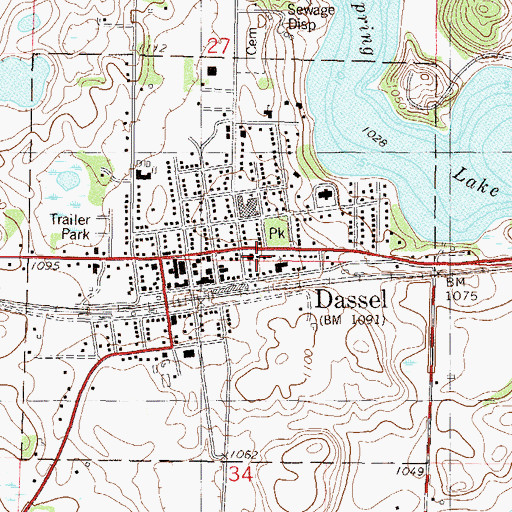 Topographic Map of Church of Christ, MN