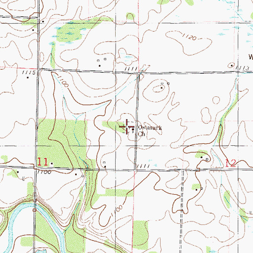 Topographic Map of Ostmark Lutheran Church Cemetery, MN