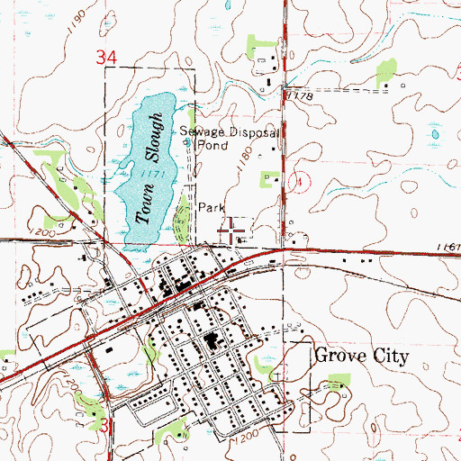 Topographic Map of First Lutheran Cemetery, MN