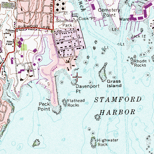 Topographic Map of Davenport Point, CT