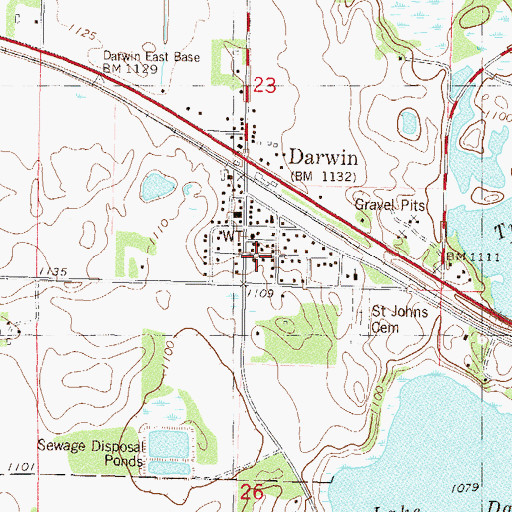 Topographic Map of All Saints Lutheran Church, MN