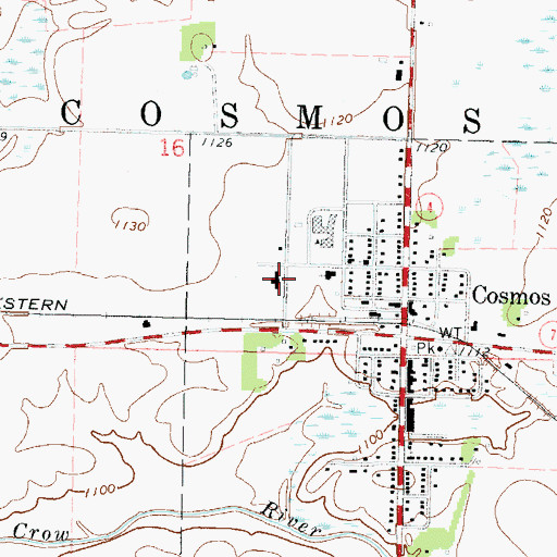 Topographic Map of Cosmos Health Care Center, MN