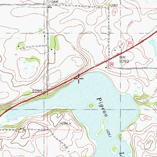 Topographic Map of Pigeon Lake Overlook, MN
