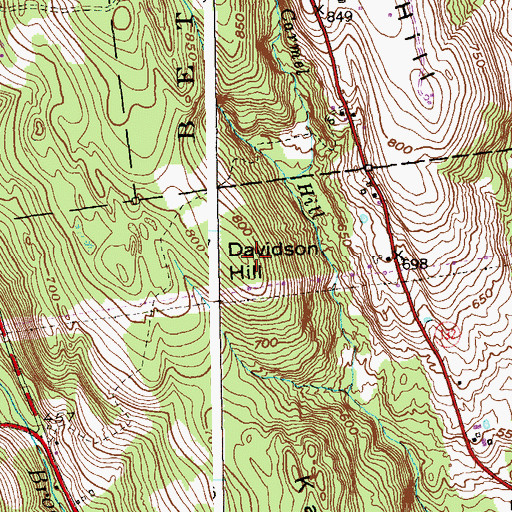 Topographic Map of Davidson Hill, CT