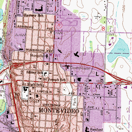 Topographic Map of Chippewa County Sheriff's Office, MN