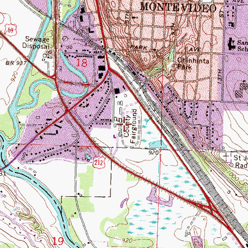 Topographic Map of Fiesta City Speedway, MN