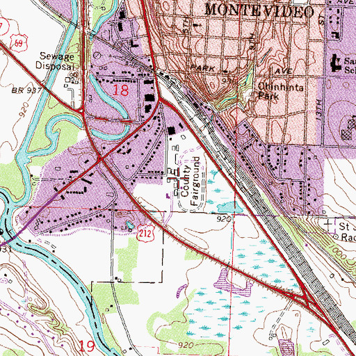 Topographic Map of Chippewa County Fairgrounds, MN