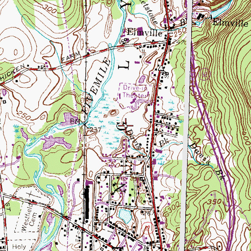 Topographic Map of Davis Brook, CT