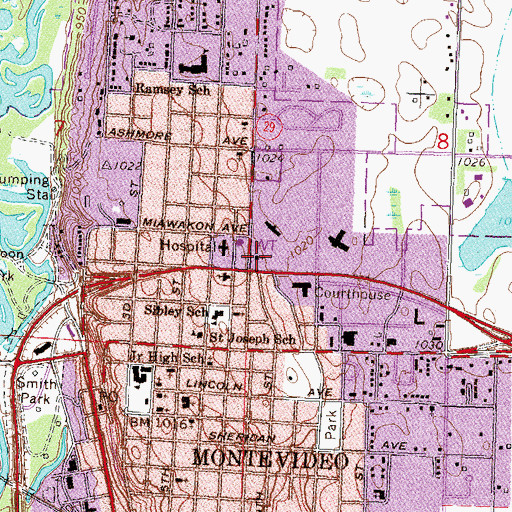 Topographic Map of Calvary Church, MN