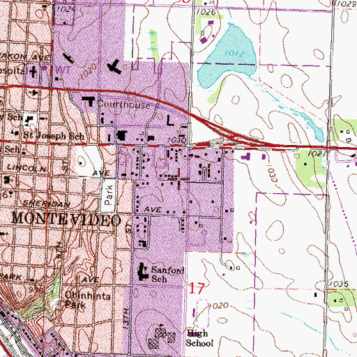 Topographic Map of Hope Reformed Church, MN