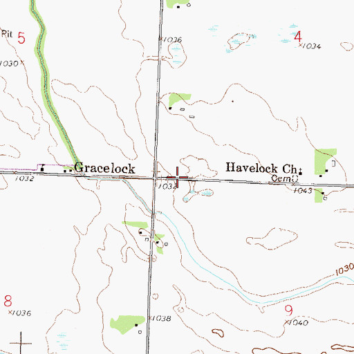 Topographic Map of Havelock Post Office (historical), MN