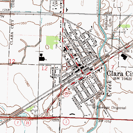 Topographic Map of Clara City Police Department, MN