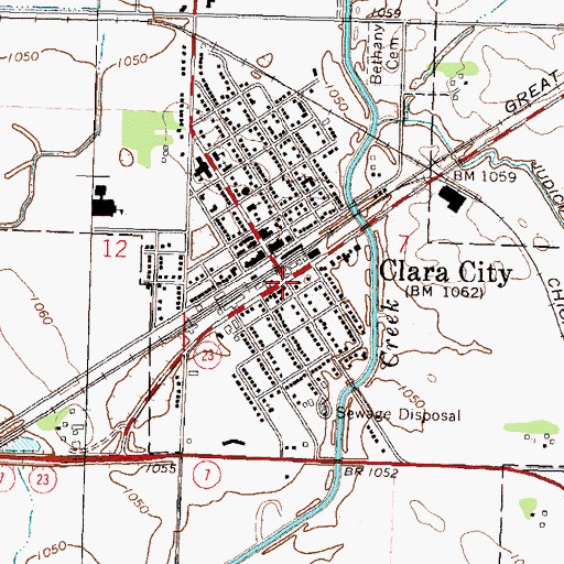 Topographic Map of Faith Lutheran Church, MN