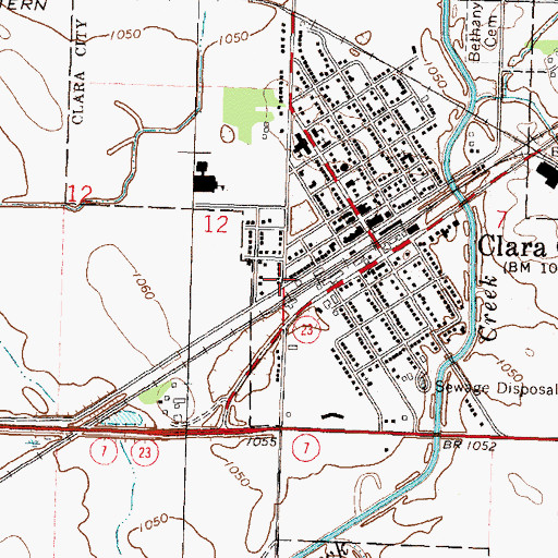 Topographic Map of Clara City Clinic, MN