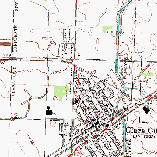Topographic Map of Clara City Nursing Home, MN