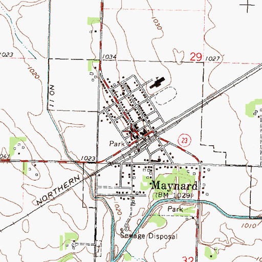 Topographic Map of Pioneer Land Library, MN
