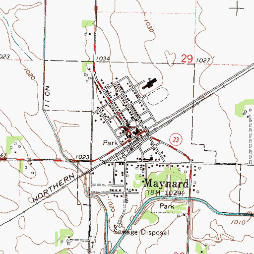 Topographic Map of Maynard City Hall, MN
