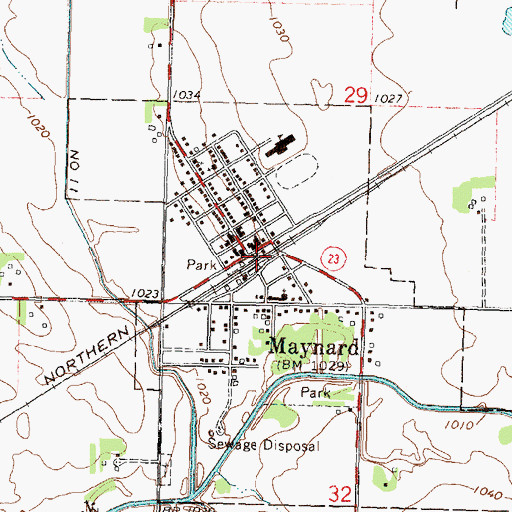 Topographic Map of Maynard, MN