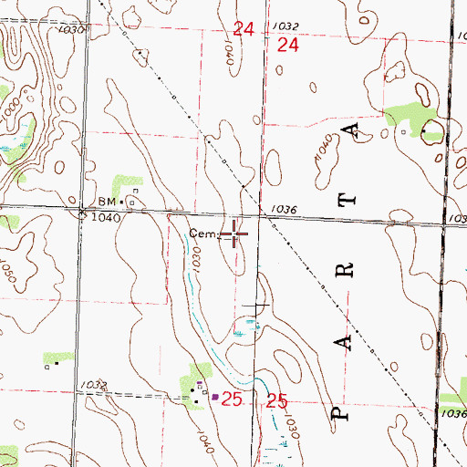 Topographic Map of Black Oak Lake Cemetery, MN