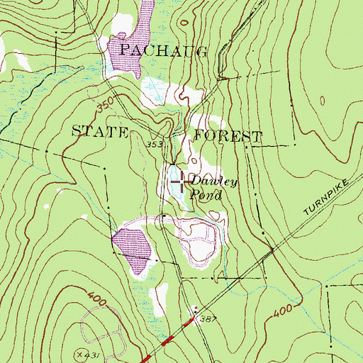 Topographic Map of Dawley Pond, CT