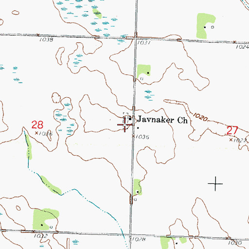 Topographic Map of Big Bend Lutheran Church Cemetery, MN