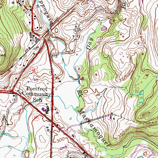 Topographic Map of Day Brook, CT