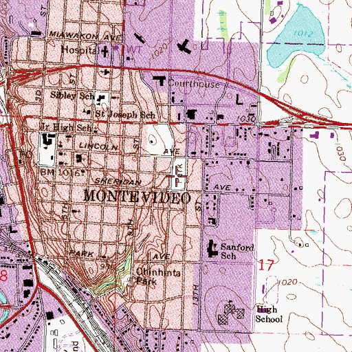 Topographic Map of Larson Park, MN