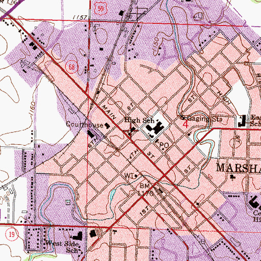 Topographic Map of Saint James Episcopal Church, MN