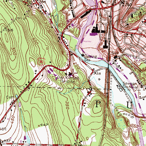 Topographic Map of Day Kimball Hospital, CT