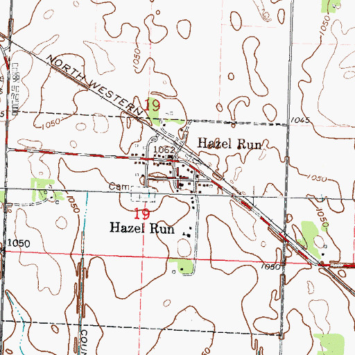 Topographic Map of Hazel Run Lutheran Church, MN