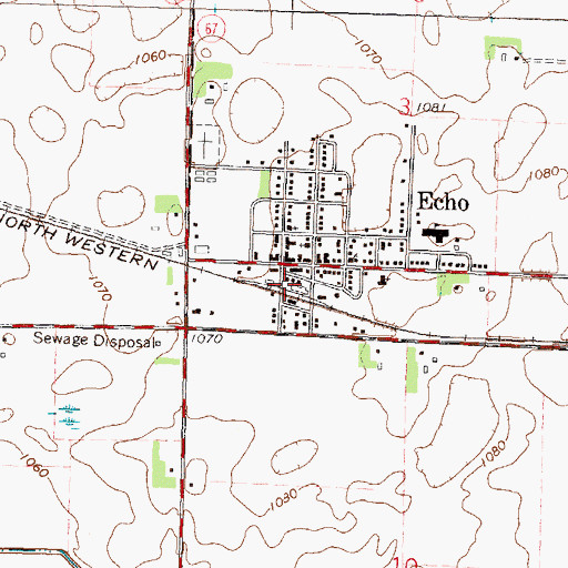 Topographic Map of Echo, MN