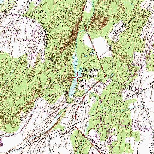 Topographic Map of Dayton Pond, CT