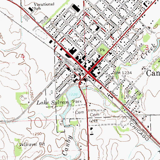 Topographic Map of Canby Hospital, MN