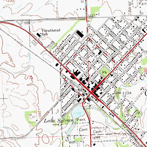 Topographic Map of Canby Junior-Senior High School, MN