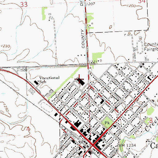 Topographic Map of Canby Elementary School, MN