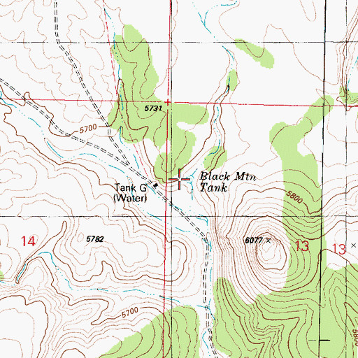 Topographic Map of Black Mountain Tank, AZ