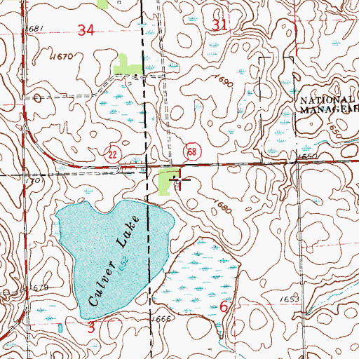 Topographic Map of State Line Wayside Park, MN
