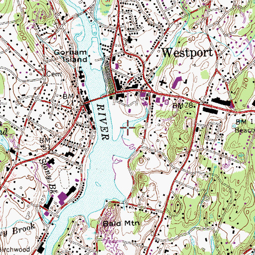 Topographic Map of Deadman Brook, CT