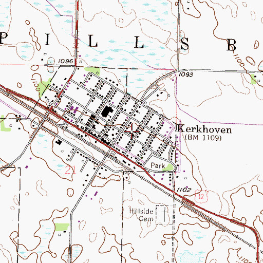 Topographic Map of United Presbyterian Church, MN