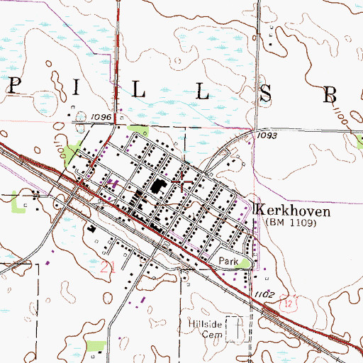 Topographic Map of Bethel Baptist Church, MN