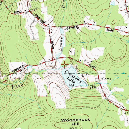 Topographic Map of Deane Brook, CT
