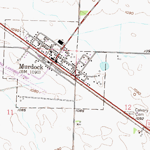 Topographic Map of Calvary Lutheran Church, MN