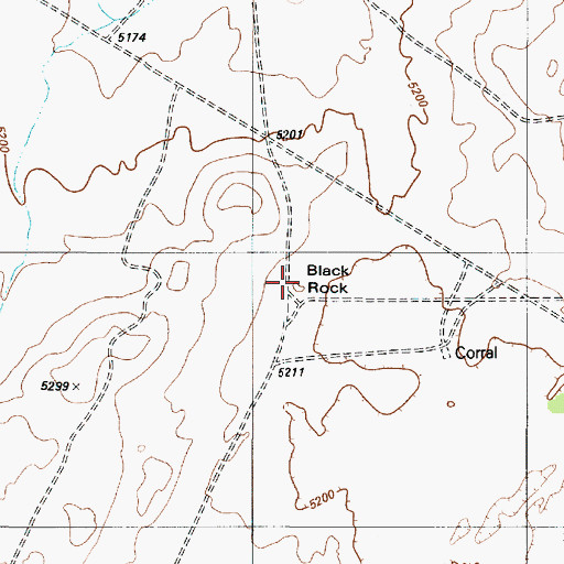 Topographic Map of Black Rock, AZ