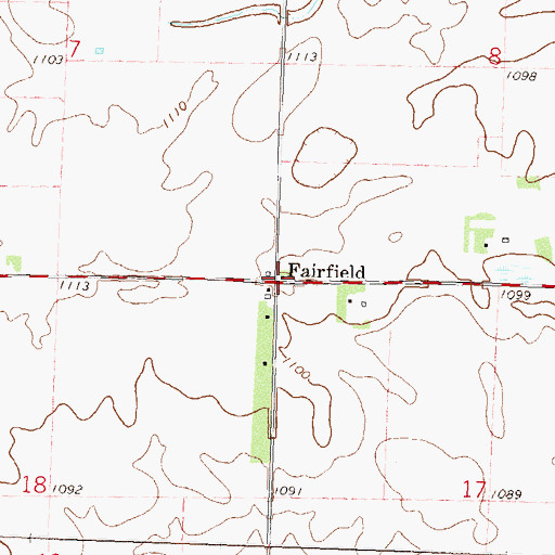 Topographic Map of Fairfield Post Office (historical), MN
