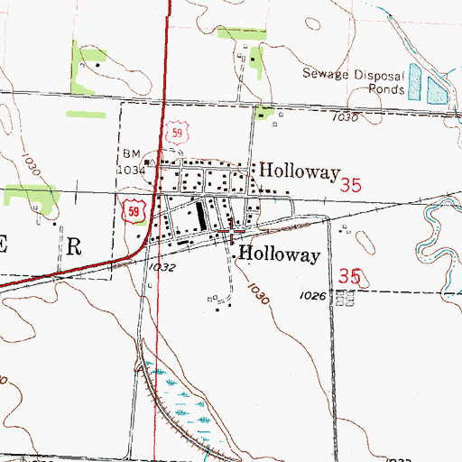 Topographic Map of Holloway Post Office, MN