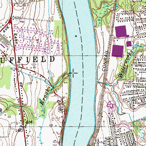 Topographic Map of Deep Brook, CT