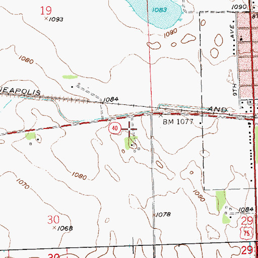 Topographic Map of Madison Country Club, MN