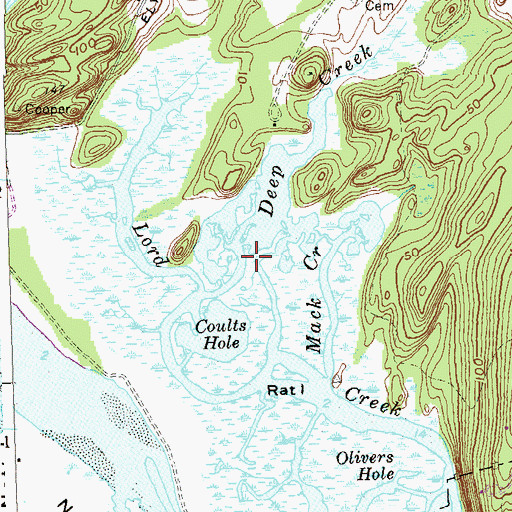 Topographic Map of Deep Creek, CT