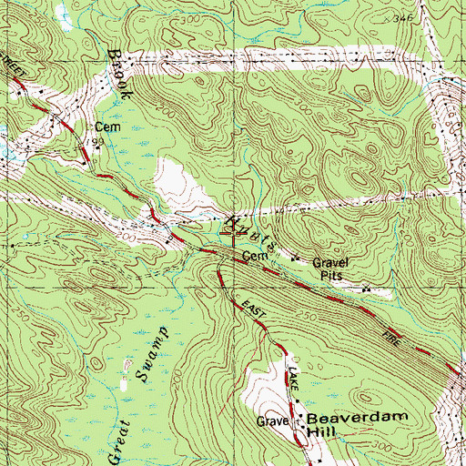 Topographic Map of Deep Hollow Brook, CT