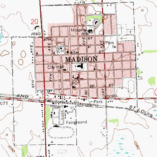 Topographic Map of Saint Michael's Church, MN
